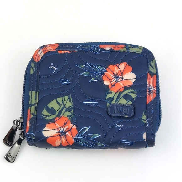 lug Bags Lug Splits Aloha Navy Rfid Accordion Zipper Wallet Poshmark